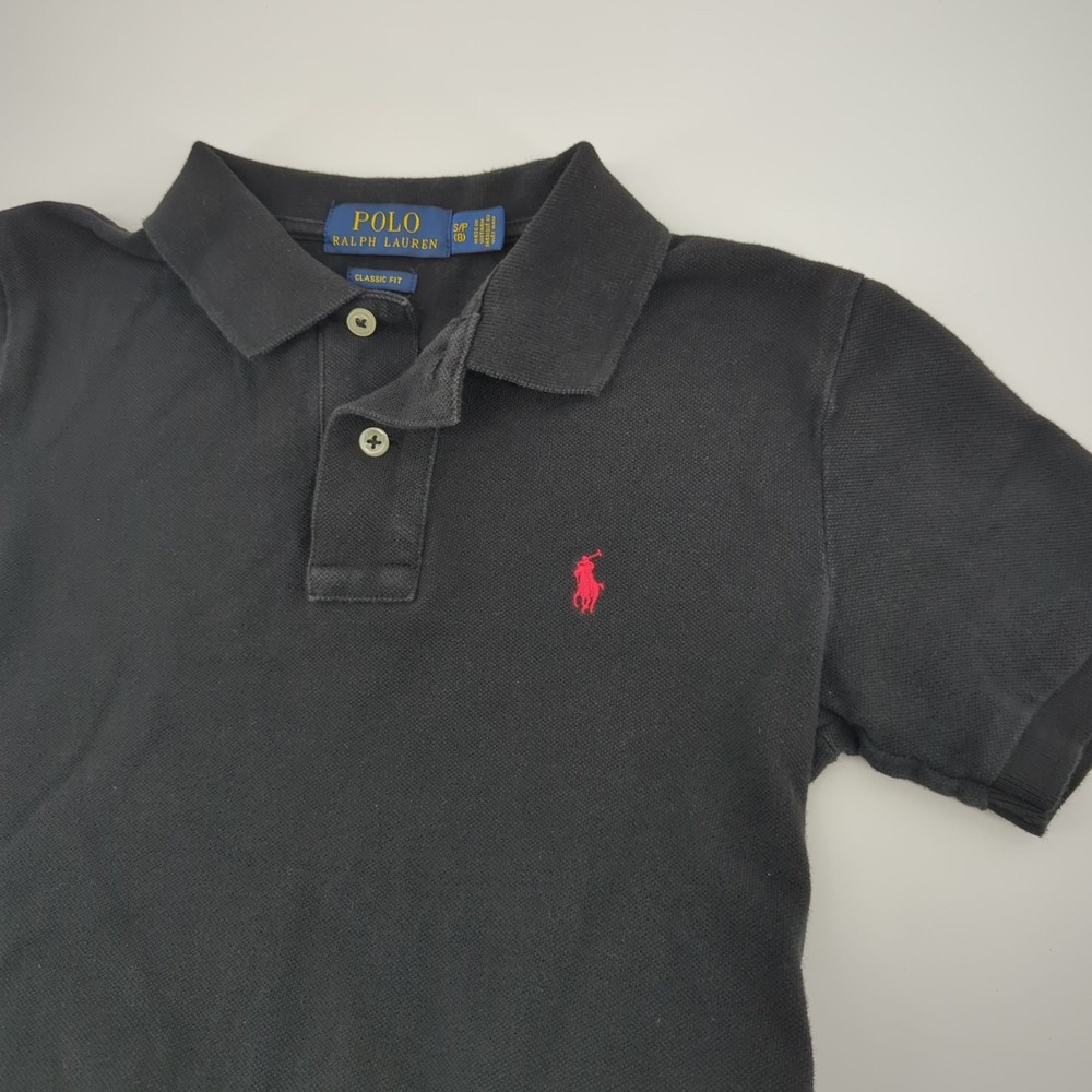 Polo Ralph Lauren Button Shirt Boys S/p 8 Black Red Pony Classic School‎ Fit